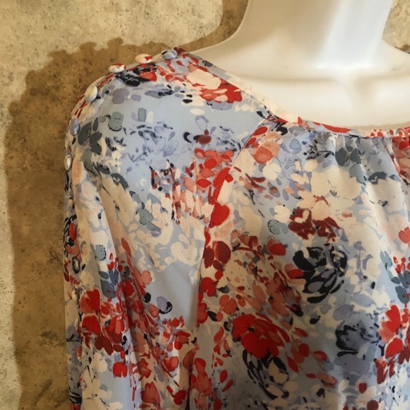 Zac & Rachel Petite Button & Tie 3/4 Blouse - Picture 4 of 12